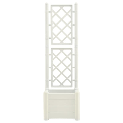 Fioriera da Giardino con Graticcio 43x43x142 cm PP Bianco