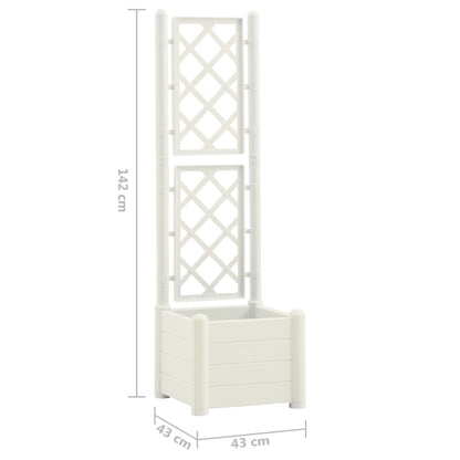 Fioriera da Giardino con Graticcio 43x43x142 cm PP Bianco - homemem39