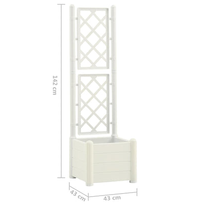 Fioriera da Giardino con Graticcio 43x43x142 cm PP Bianco