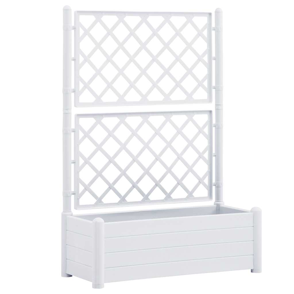 Fioriera da Giardino con Graticcio 100x43x142 cm PP Bianco | homemem39