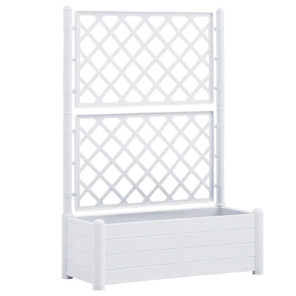 Fioriera da Giardino con Graticcio 100x43x142 cm PP Bianco | homemem39