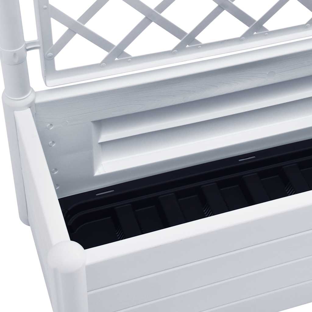 Fioriera da Giardino con Graticcio 100x43x142 cm PP Bianco | homemem39