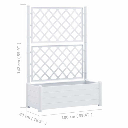 Fioriera da Giardino con Graticcio 100x43x142 cm PP Bianco | homemem39