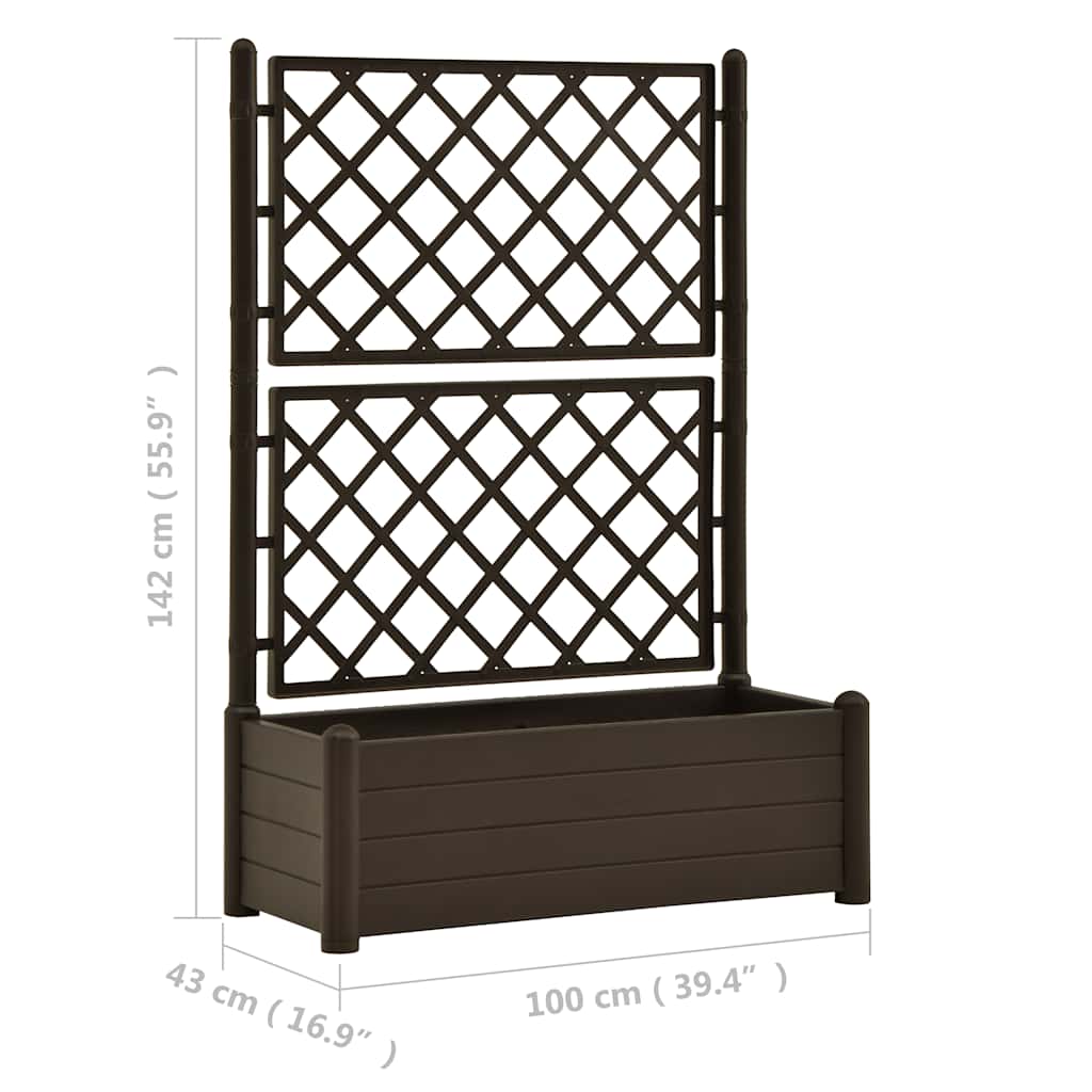 Fioriera da Giardino con Graticcio 100x43x142 cm PP Moca | homemem39
