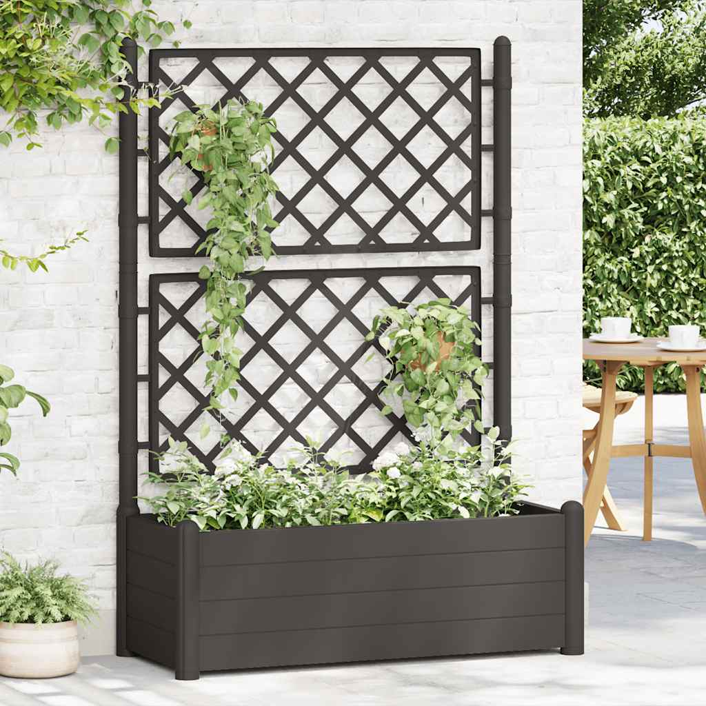 Fioriera da Giardino con Graticcio 100x43x142 cm PP Antracite | homemem39
