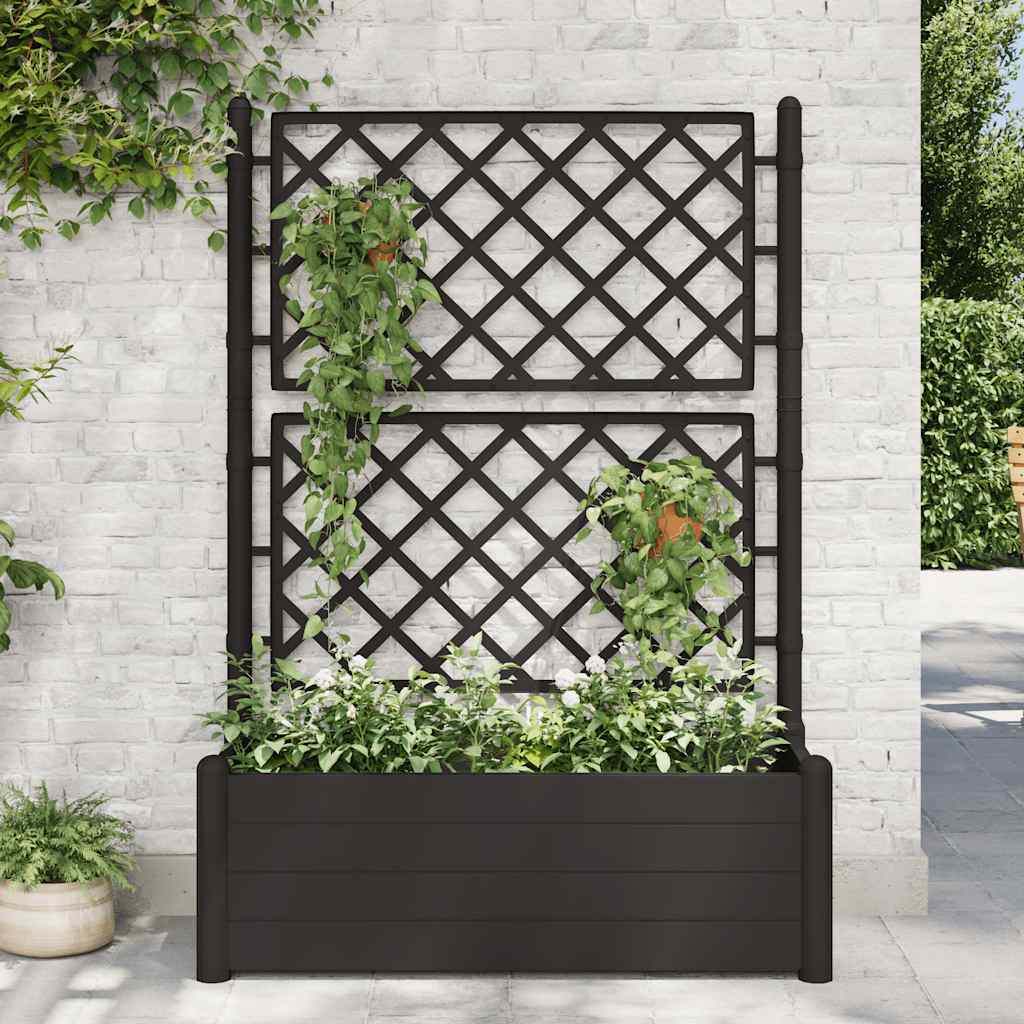 Fioriera da Giardino con Graticcio 100x43x142 cm PP Antracite | homemem39