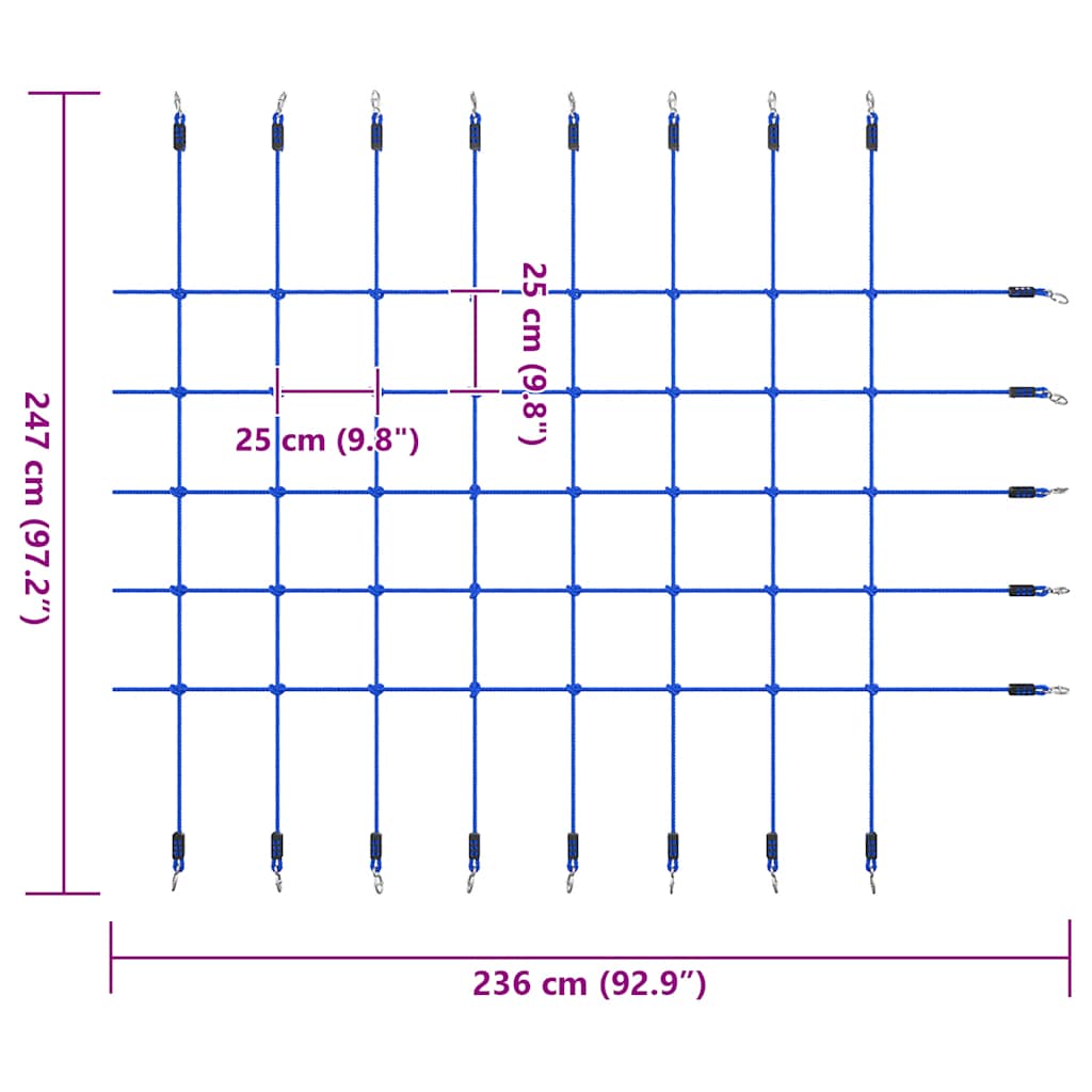 Rete da Arrampicata 200x150 cm Blu | homemem39