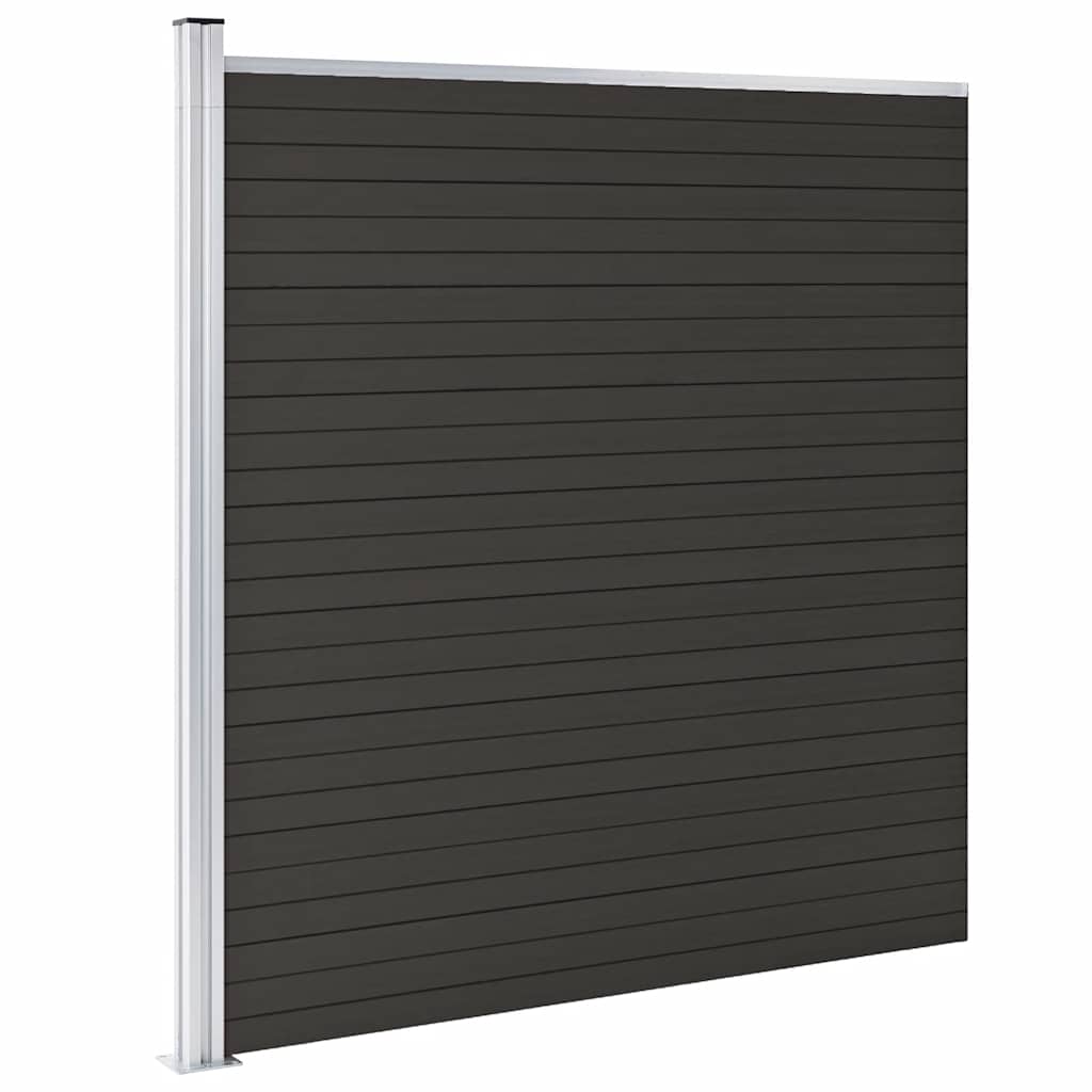 Pannello di Recinzione in WPC 175x186 cm Nero | homemem39
