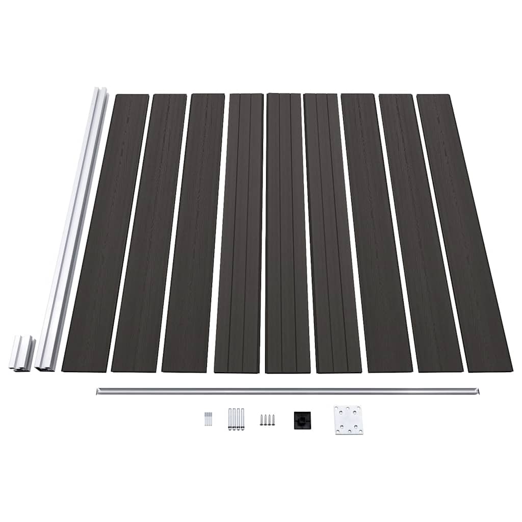 Pannello di Recinzione in WPC 175x186 cm Nero | homemem39