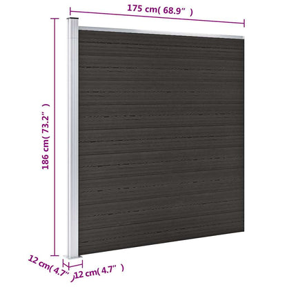 Pannello di Recinzione in WPC 175x186 cm Nero | homemem39