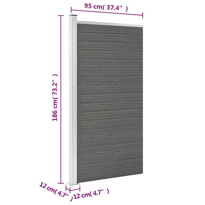Pannello di Recinzione in WPC 95x186 cm Grigio | homemem39