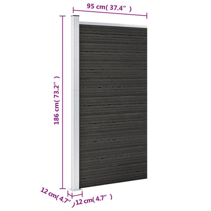 Pannello di Recinzione in WPC 95x186 cm Grigio - homemem39
