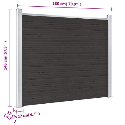 Pannello di Recinzione in WPC 180x146 cm Nero | homemem39