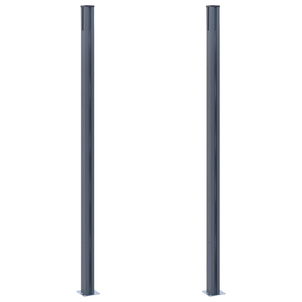Pali di Recinzione 2 pz Grigio Scuro 185 cm in Alluminio - homemem39