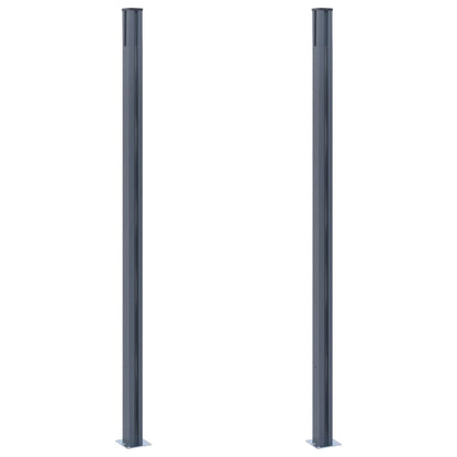 Pali di Recinzione 2 pz Grigio Scuro 185 cm in Alluminio - homemem39