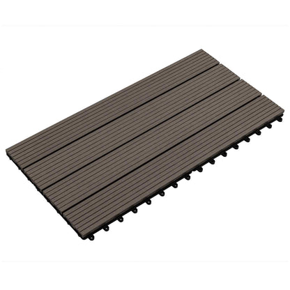 Piastrella per Decking 6 pcs Marrone Scuro 60 x 30 cm WPC