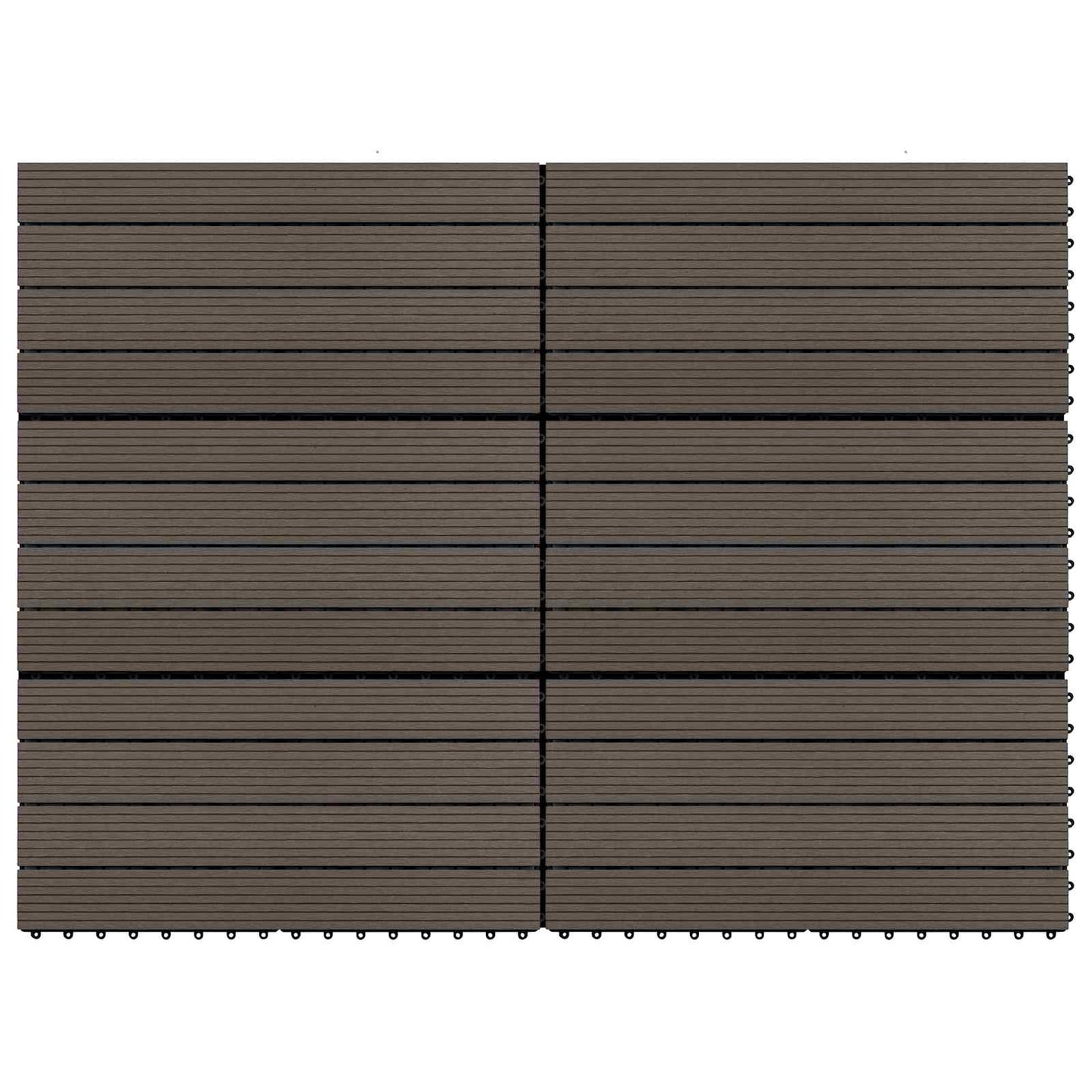 Piastrella per Decking 6 pcs Marrone Scuro 60 x 30 cm WPC