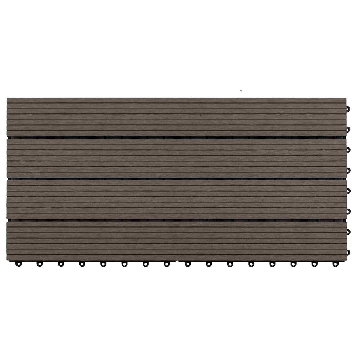 Piastrella per Decking 6 pcs Marrone Scuro 60 x 30 cm WPC