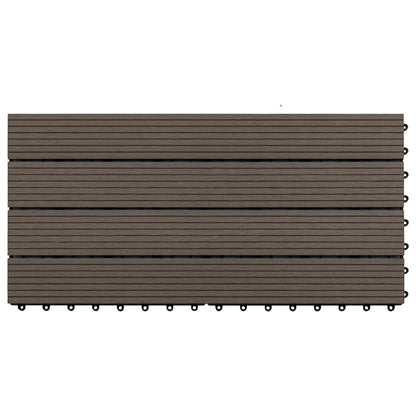 Piastrella per Decking 6 pcs Marrone Scuro 60 x 30 cm WPC