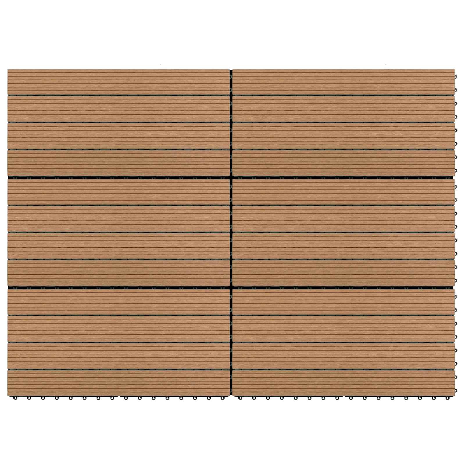 Piastrella per Decking 6 pcs Marrone 60 x 30 cm WPC | homemem39