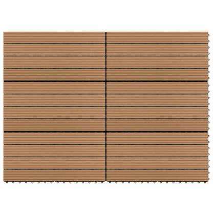 Piastrella per Decking 6 pcs Marrone 60 x 30 cm WPC | homemem39