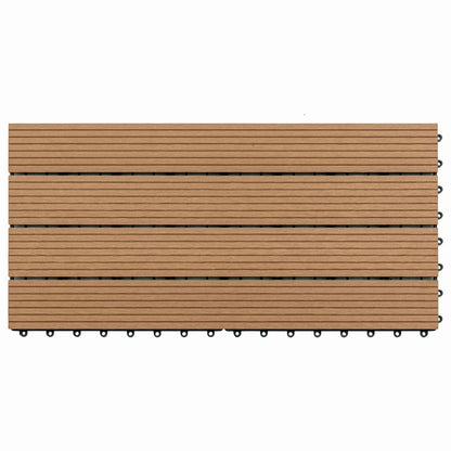 Piastrella per Decking 6 pcs Marrone 60 x 30 cm WPC | homemem39