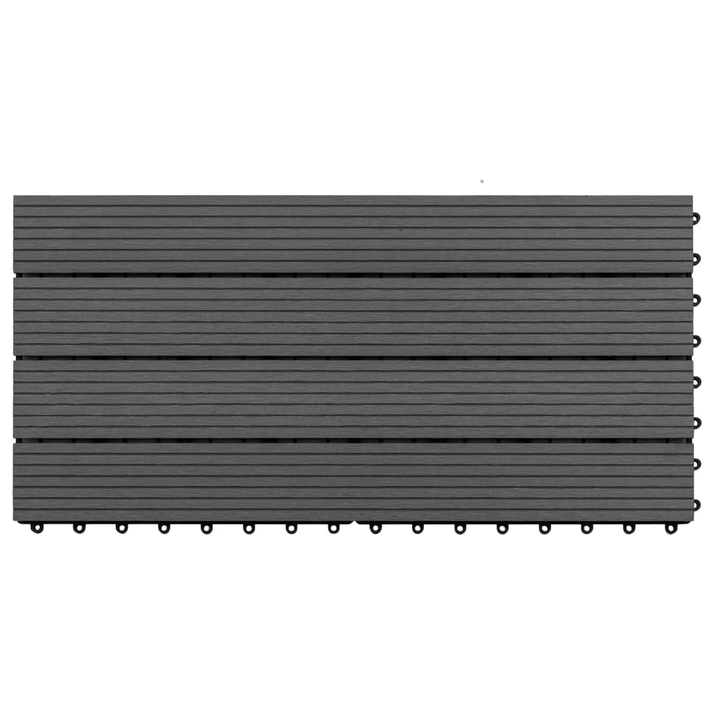 Piastrelle per Decking in WPC 6 pz 60x30 cm 1,08 m² Nere - homemem39