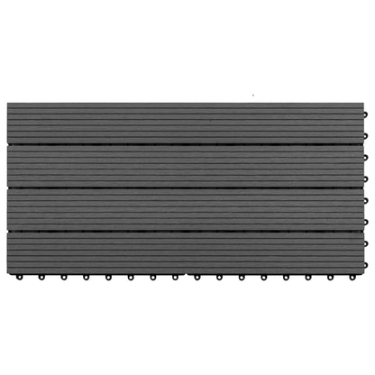 Piastrelle per Decking in WPC 6 pz 60x30 cm 1,08 m² Nere - homemem39