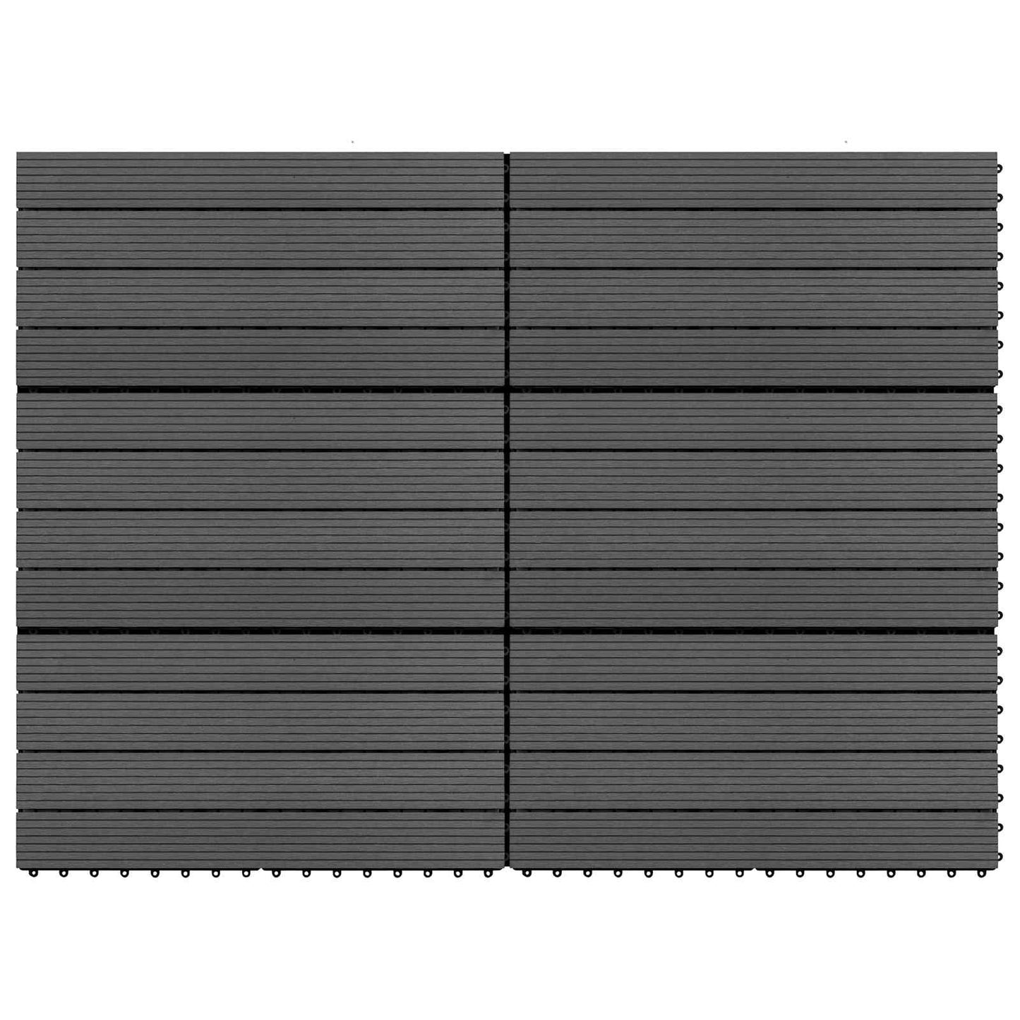Piastrella per Decking 6 pcs Nero 60 x 30 cm WPC | homemem39