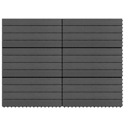 Piastrella per Decking 6 pcs Nero 60 x 30 cm WPC | homemem39