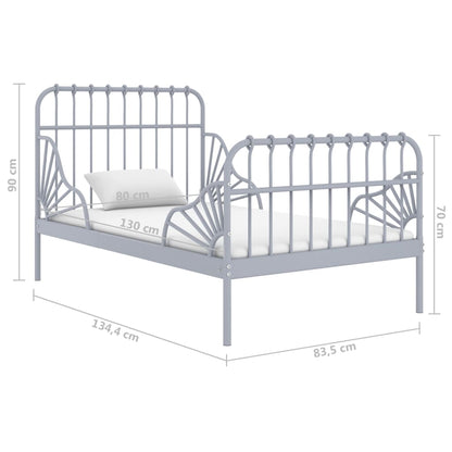 Giroletto Estendibile Grigio in Metallo 80x130/200 cm | homemem39