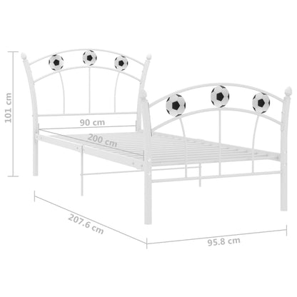 Giroletto con Motivo Calcio in Metallo Bianco 90x200 cm | homemem39