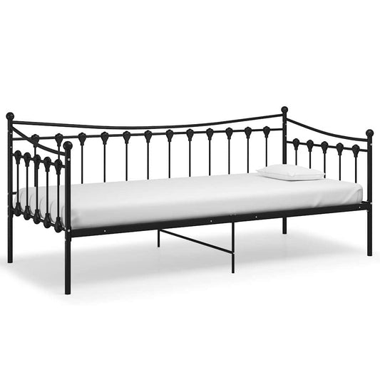 Telaio Divano Letto Nero in Metallo 90x200 cm