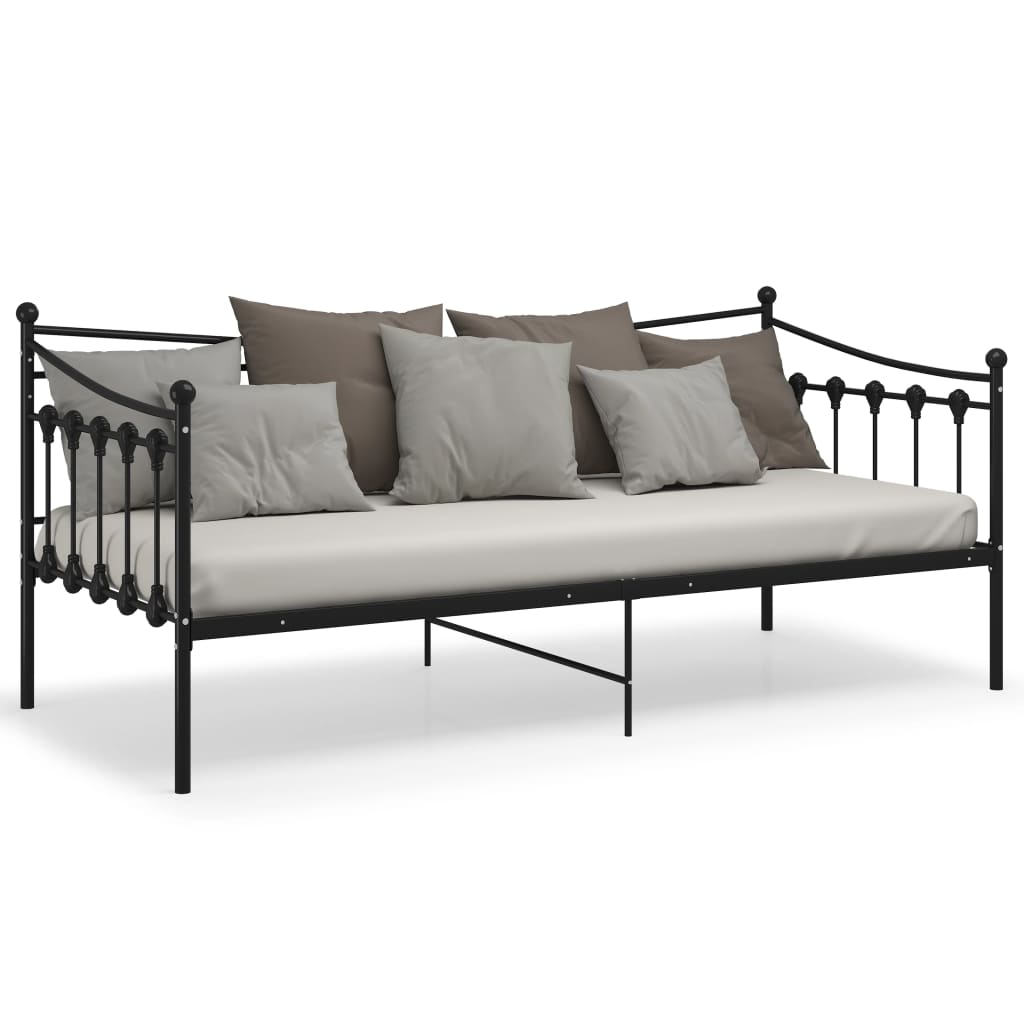 Telaio Divano Letto Nero in Metallo 90x200 cm | homemem39