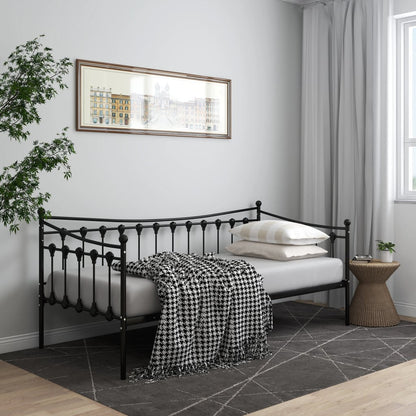 Telaio Divano Letto Nero in Metallo 90x200 cm | homemem39