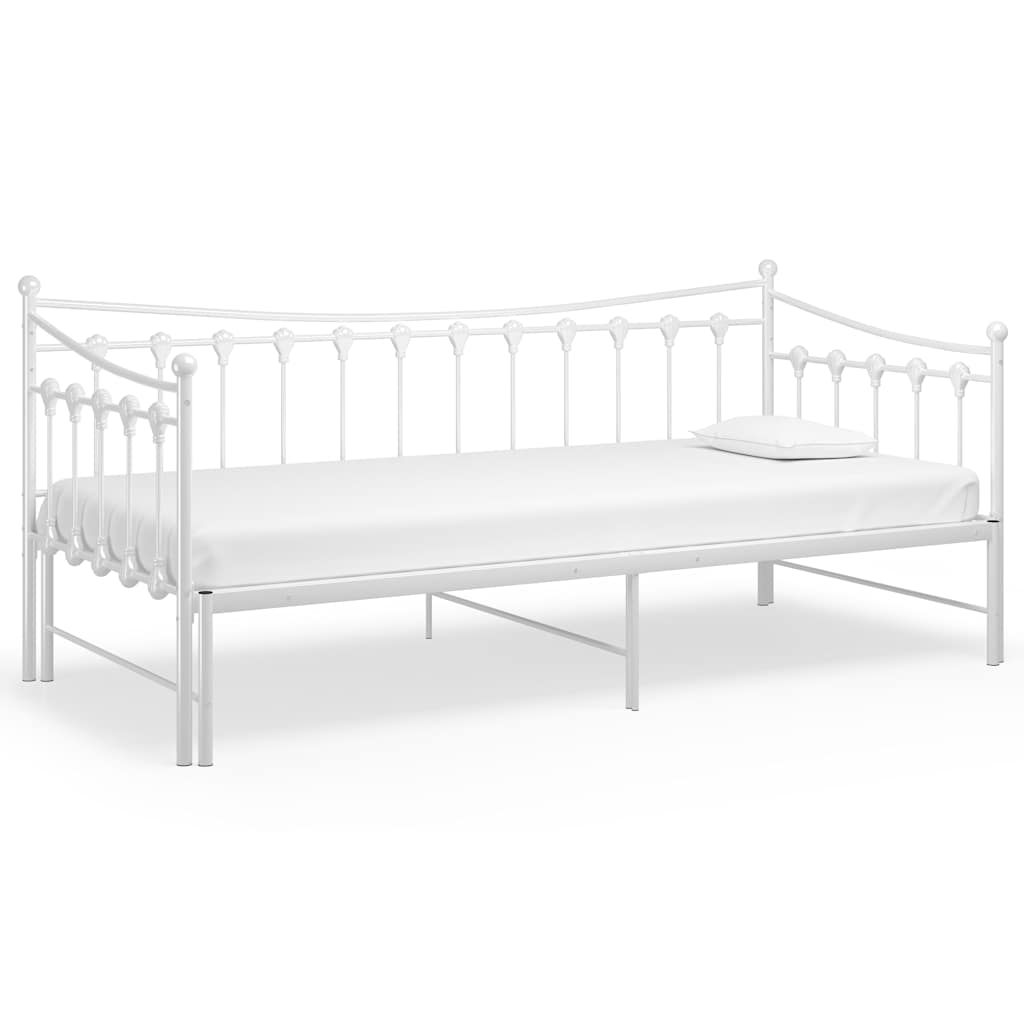 Telaio Divano Letto Estraibile Bianco in Metallo 90x200 cm