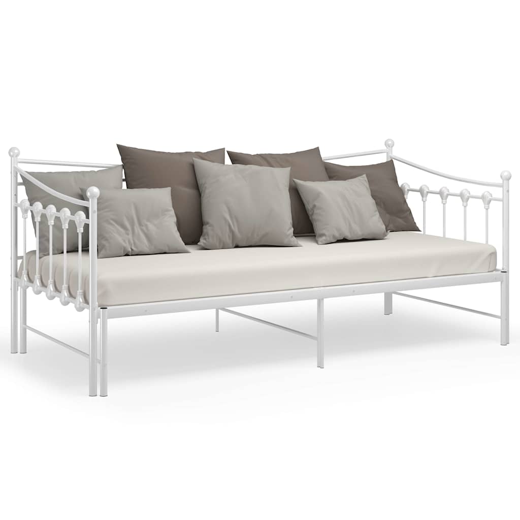 Telaio Divano Letto Estraibile Bianco in Metallo 90x200 cm