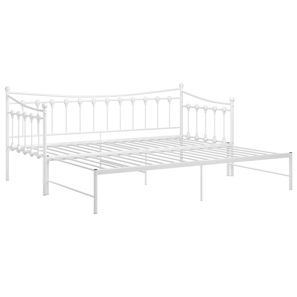 Telaio Divano Letto Estraibile Bianco in Metallo 90x200 cm