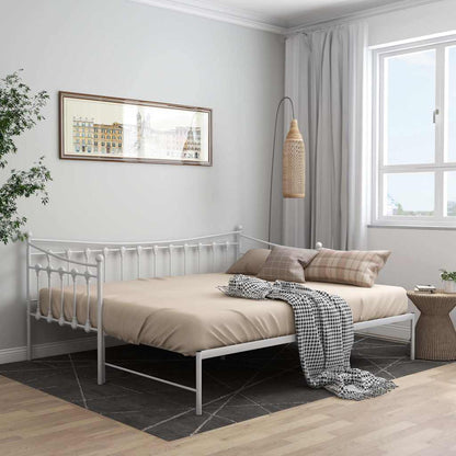 Telaio Divano Letto Estraibile Bianco in Metallo 90x200 cm