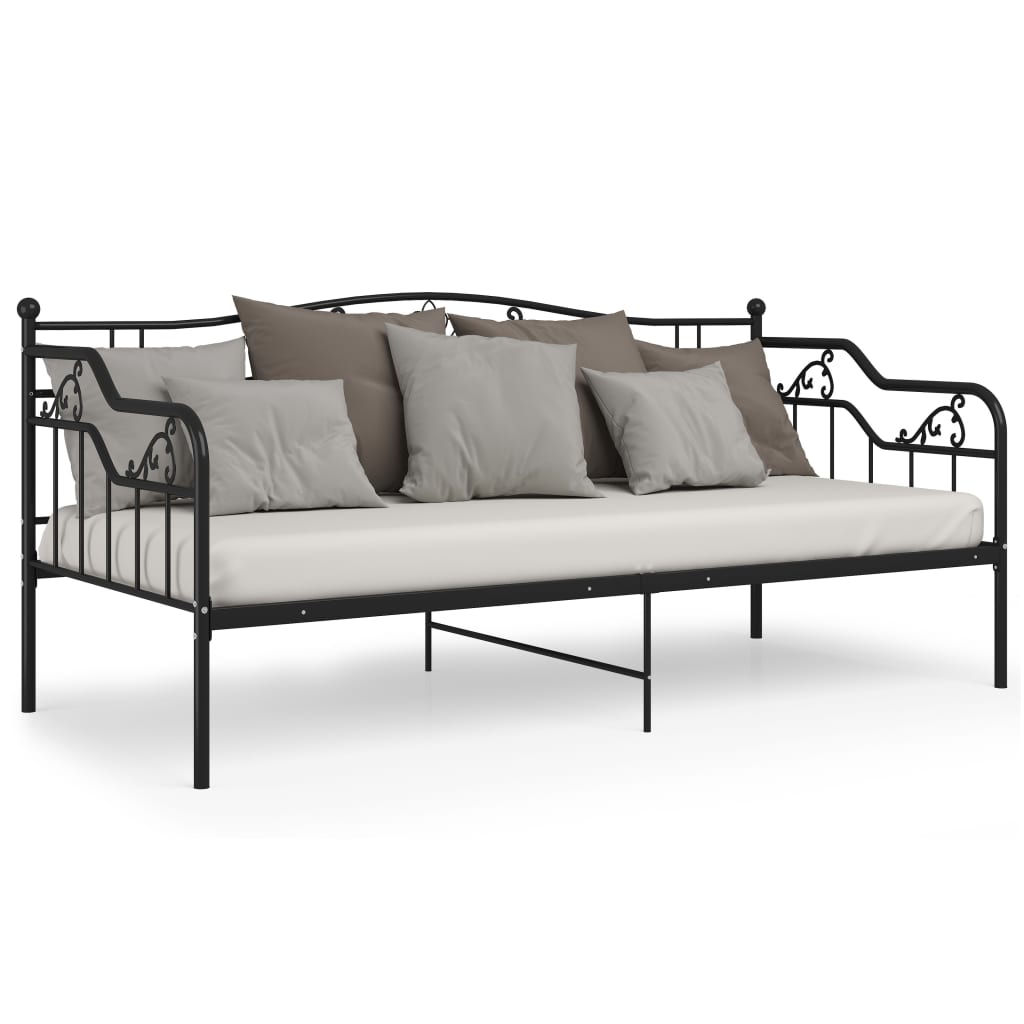 Divano Letto Telaio Nero in Metallo 90x200 cm - homemem39