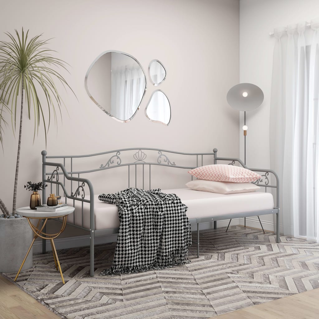 Telaio Divano Letto Grigio in Metallo 90x200 cm | homemem39
