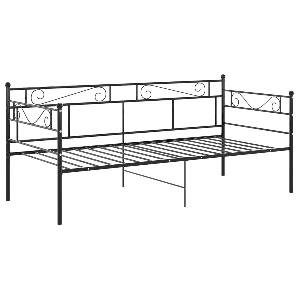 Divano Letto Telaio Nero in Metallo 90x200 cm - homemem39