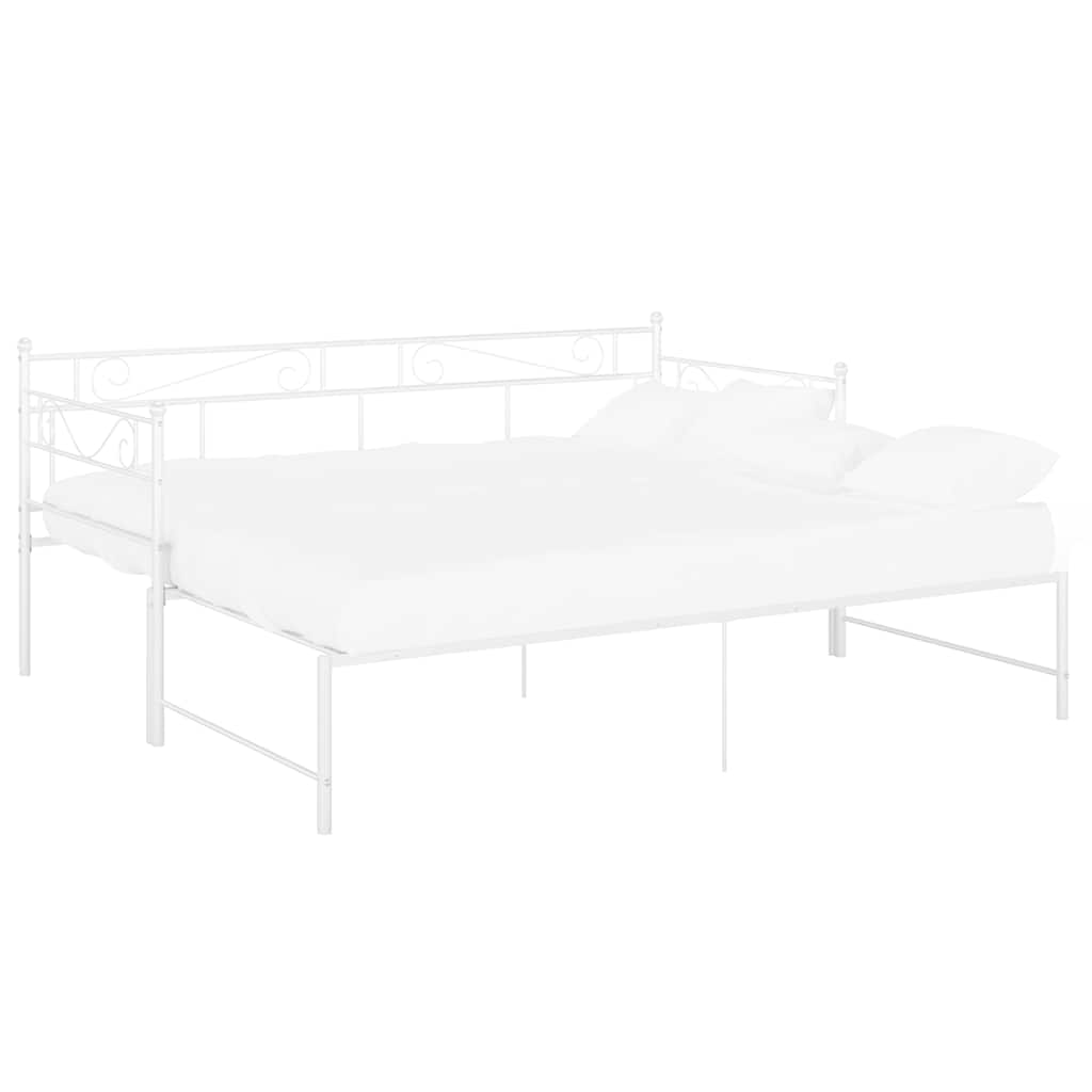 Telaio Divano Letto Estraibile Bianco in Metallo 90x200 cm