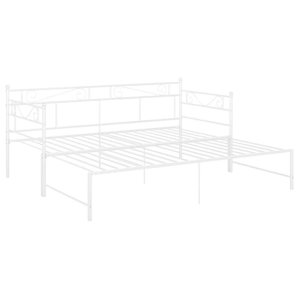Telaio Divano Letto Estraibile Bianco in Metallo 90x200 cm