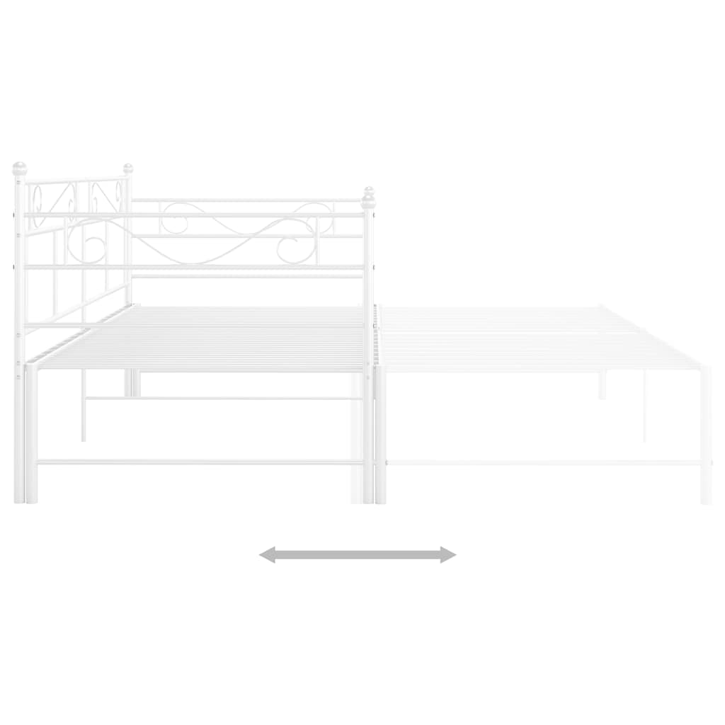 Telaio Divano Letto Estraibile Bianco in Metallo 90x200 cm