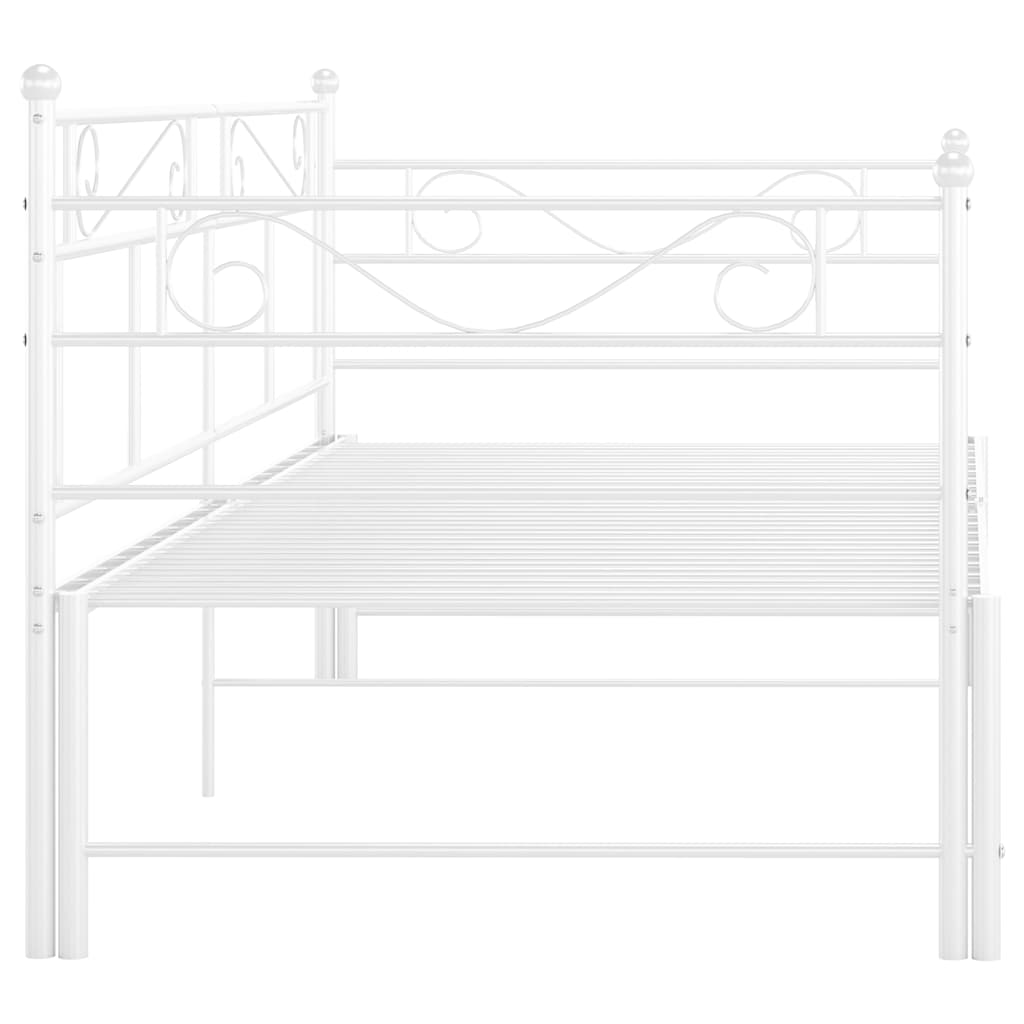 Telaio Divano Letto Estraibile Bianco in Metallo 90x200 cm