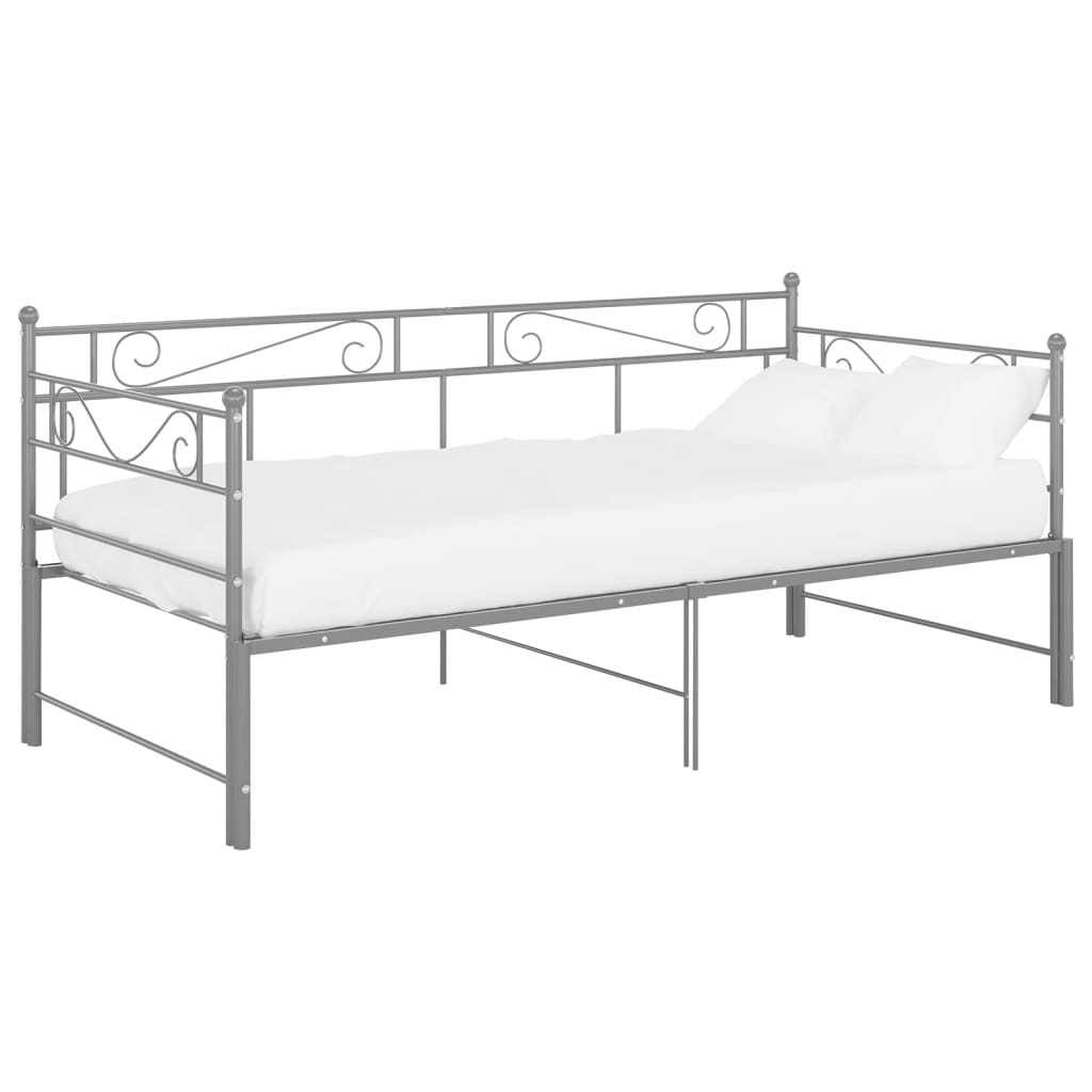 Telaio Divano Letto Estraibile Grigio in Metallo 90x200 cm - homemem39