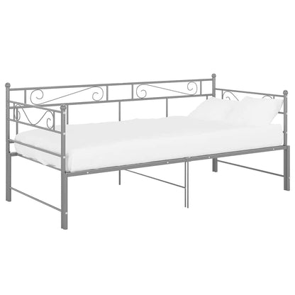 Telaio Divano Letto Estraibile Grigio in Metallo 90x200 cm