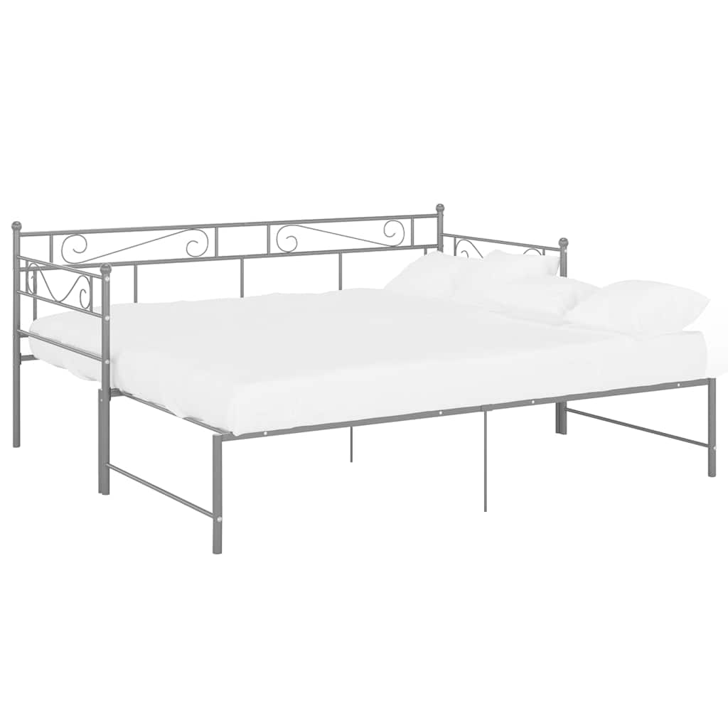 Telaio Divano Letto Estraibile Grigio in Metallo 90x200 cm