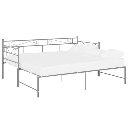 Telaio Divano Letto Estraibile Grigio in Metallo 90x200 cm
